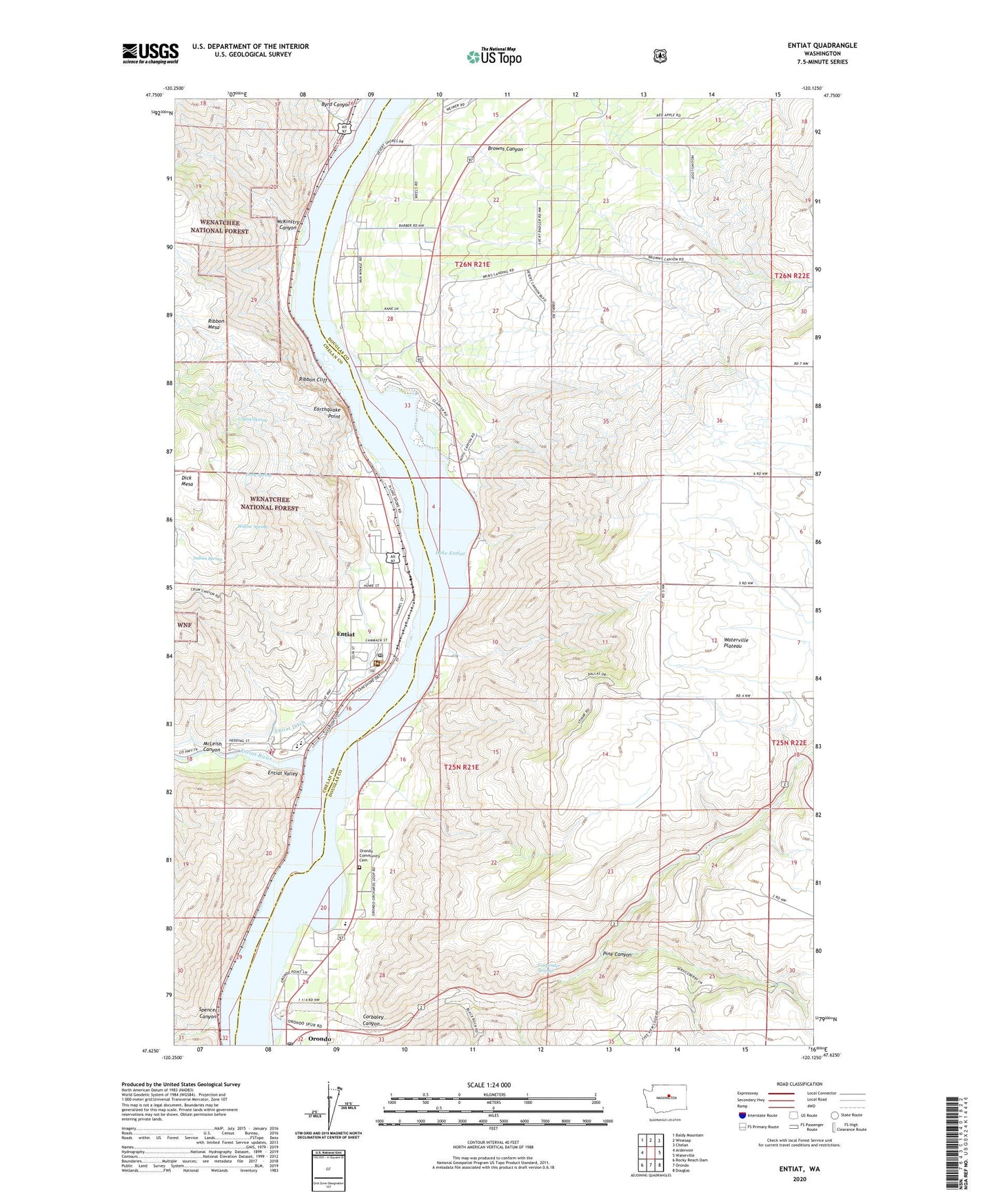 Entiat Washington US Topo Map Image