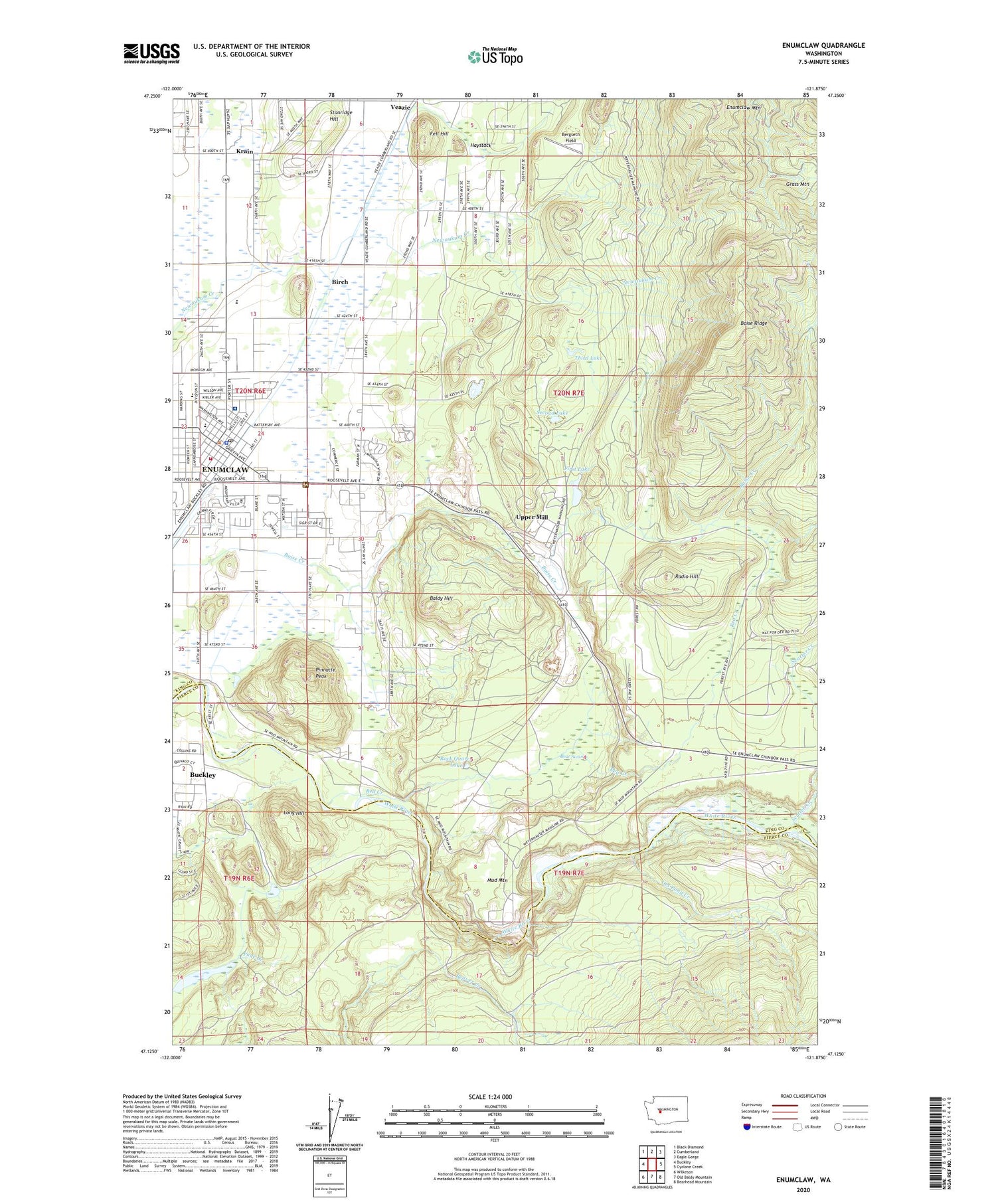 Enumclaw Washington US Topo Map Image
