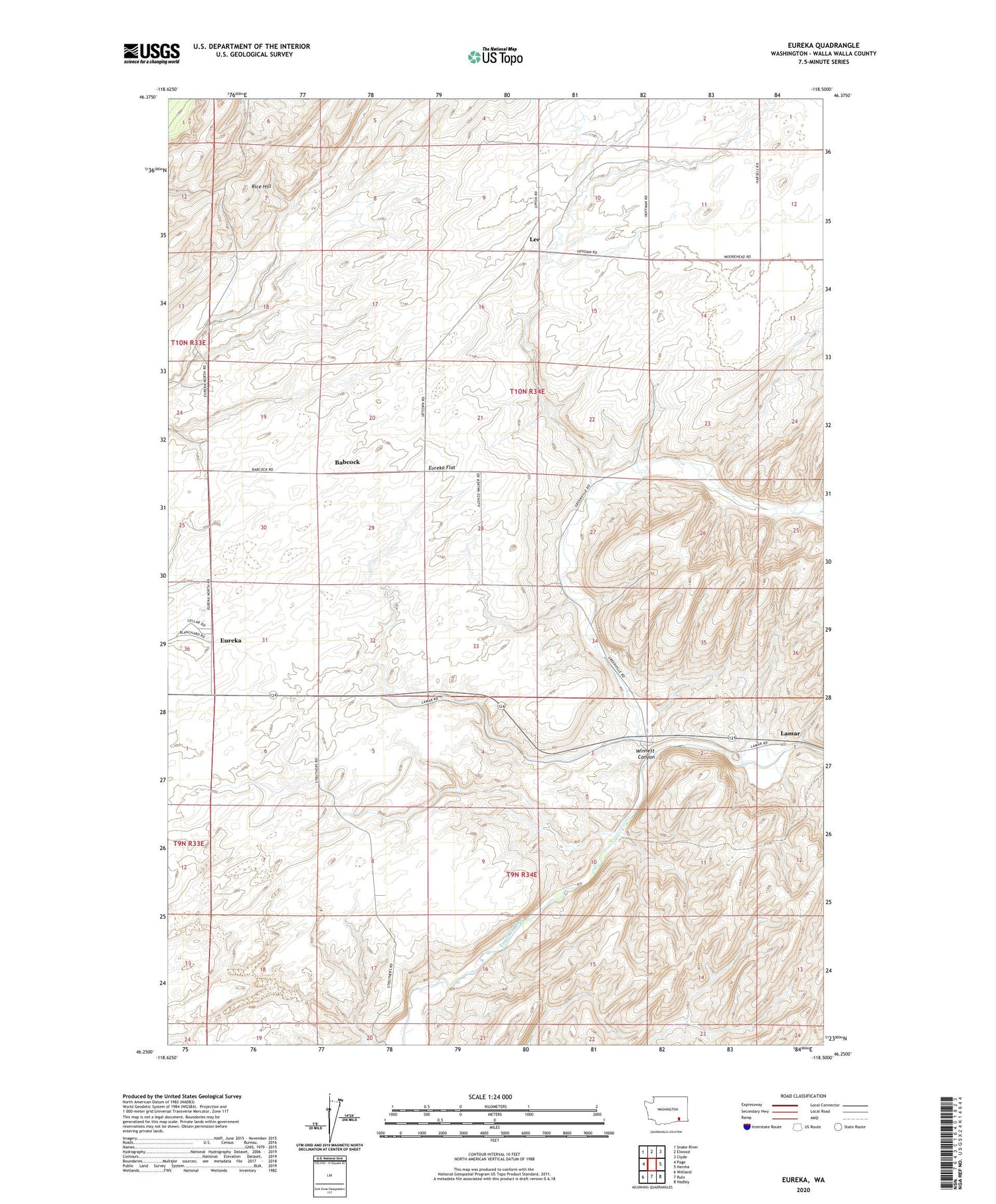 Eureka Washington US Topo Map Image