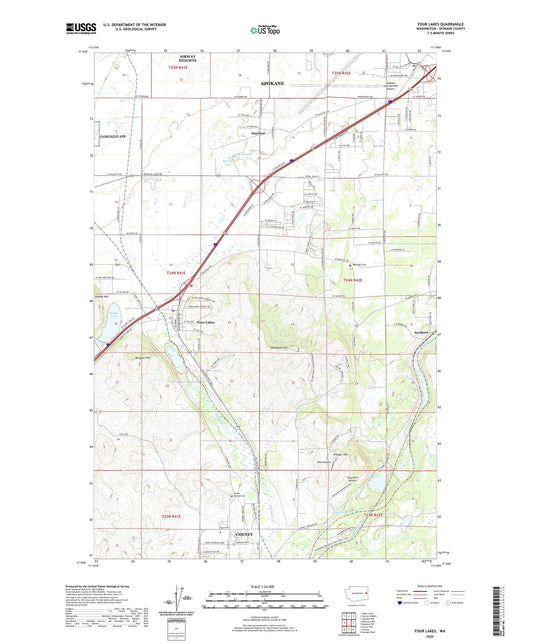 Four Lakes Washington US Topo Map Image