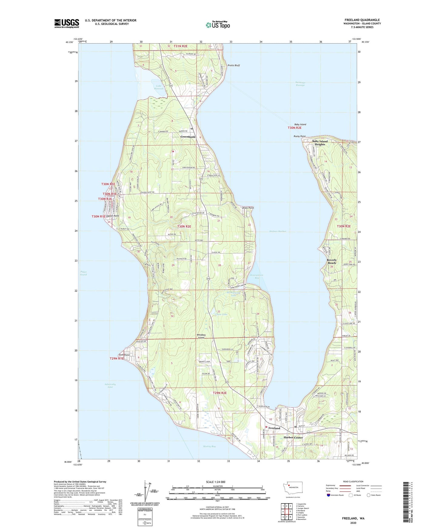 Freeland Washington US Topo Map Image