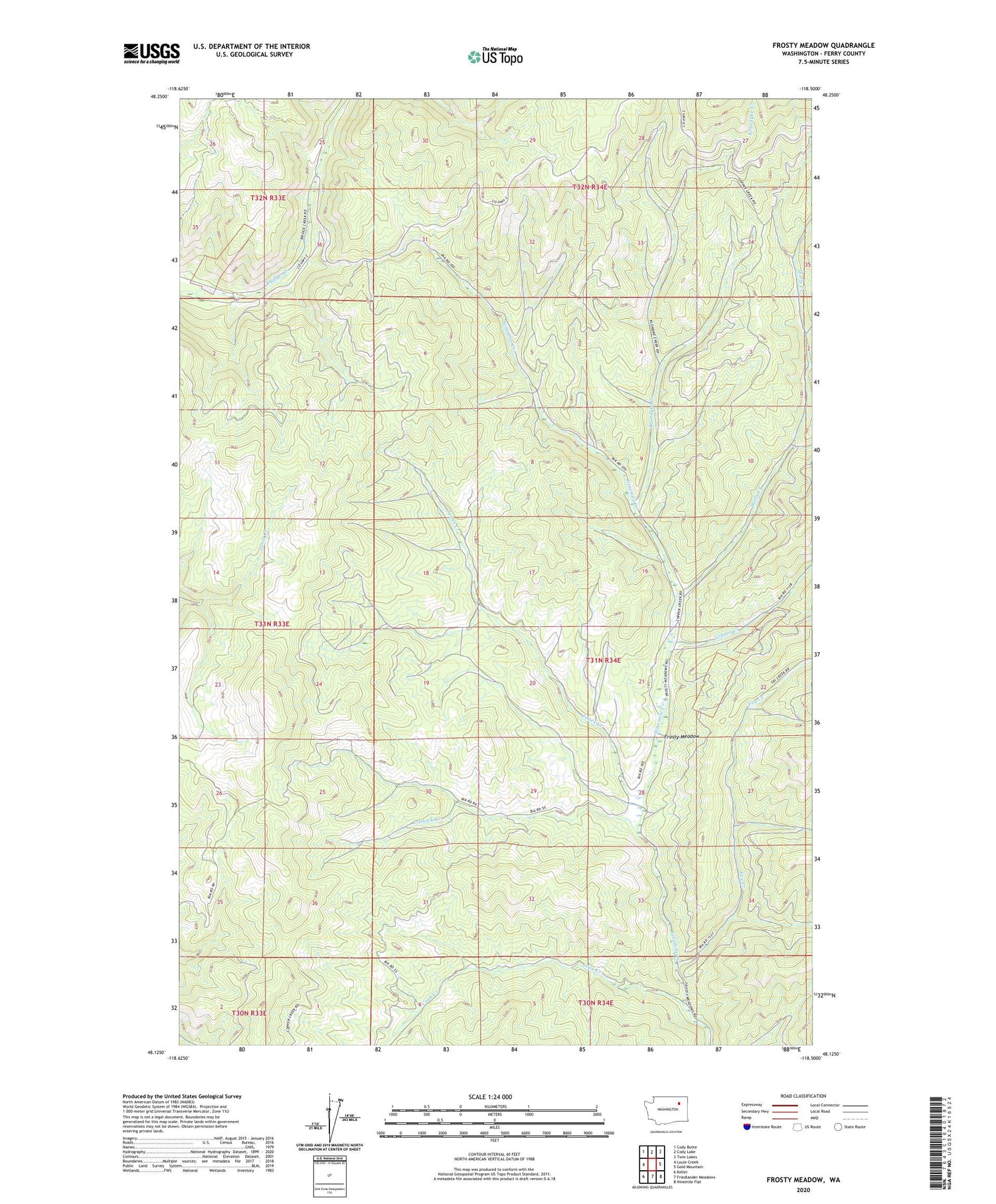 Frosty Meadow Washington US Topo Map Image