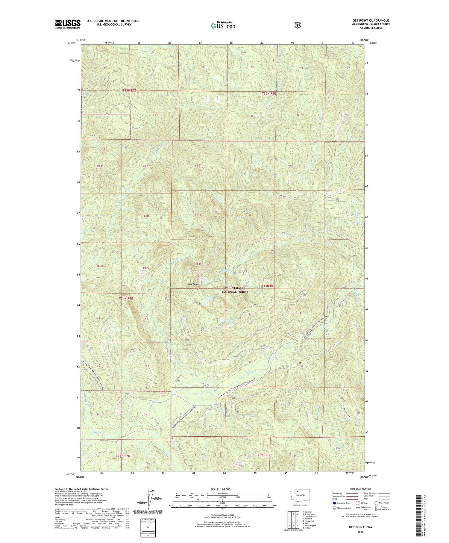 Gee Point Washington US Topo Map Image