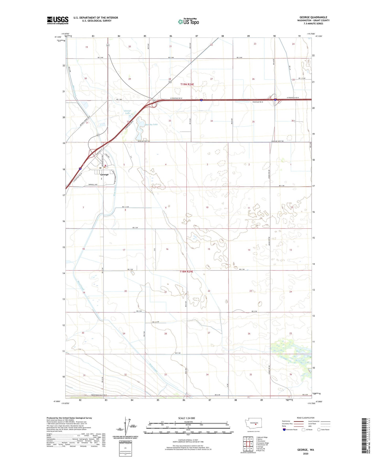 George Washington US Topo Map Image