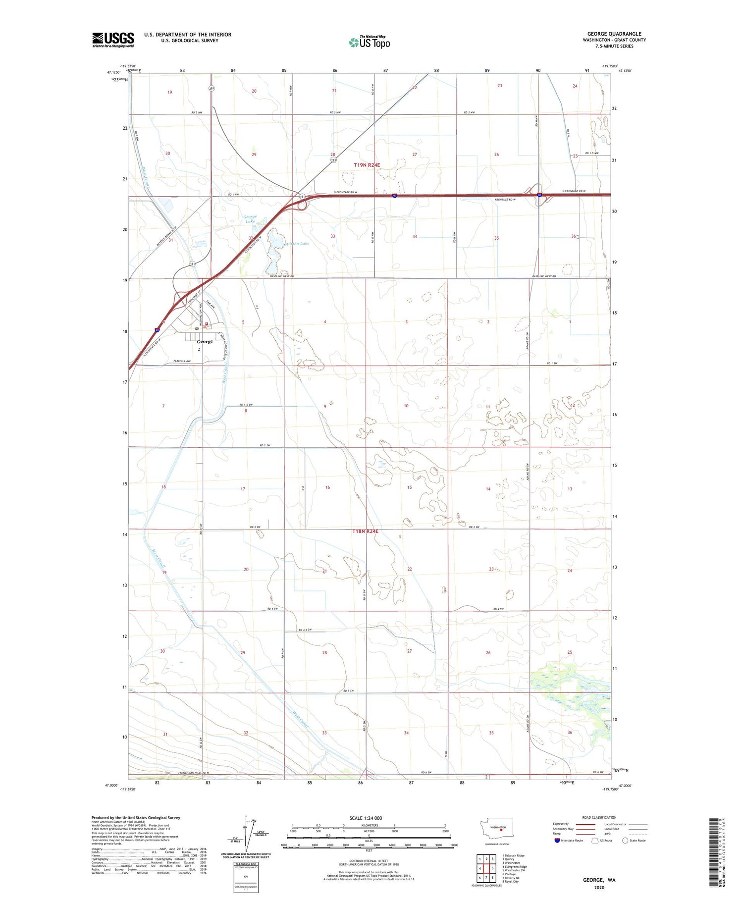 George Washington US Topo Map Image