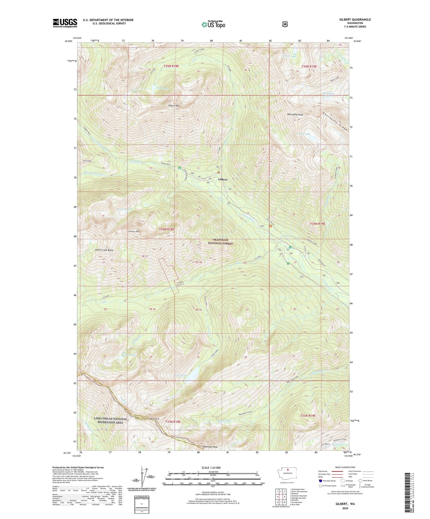 Gilbert Washington US Topo Map Image