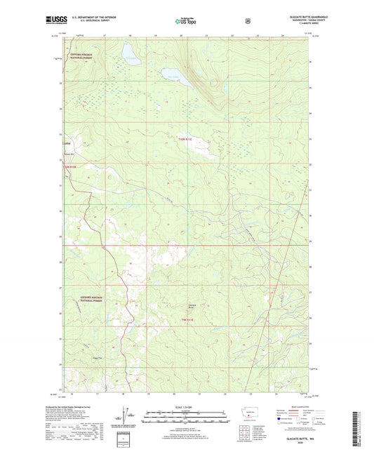 Glaciate Butte Washington US Topo Map Image