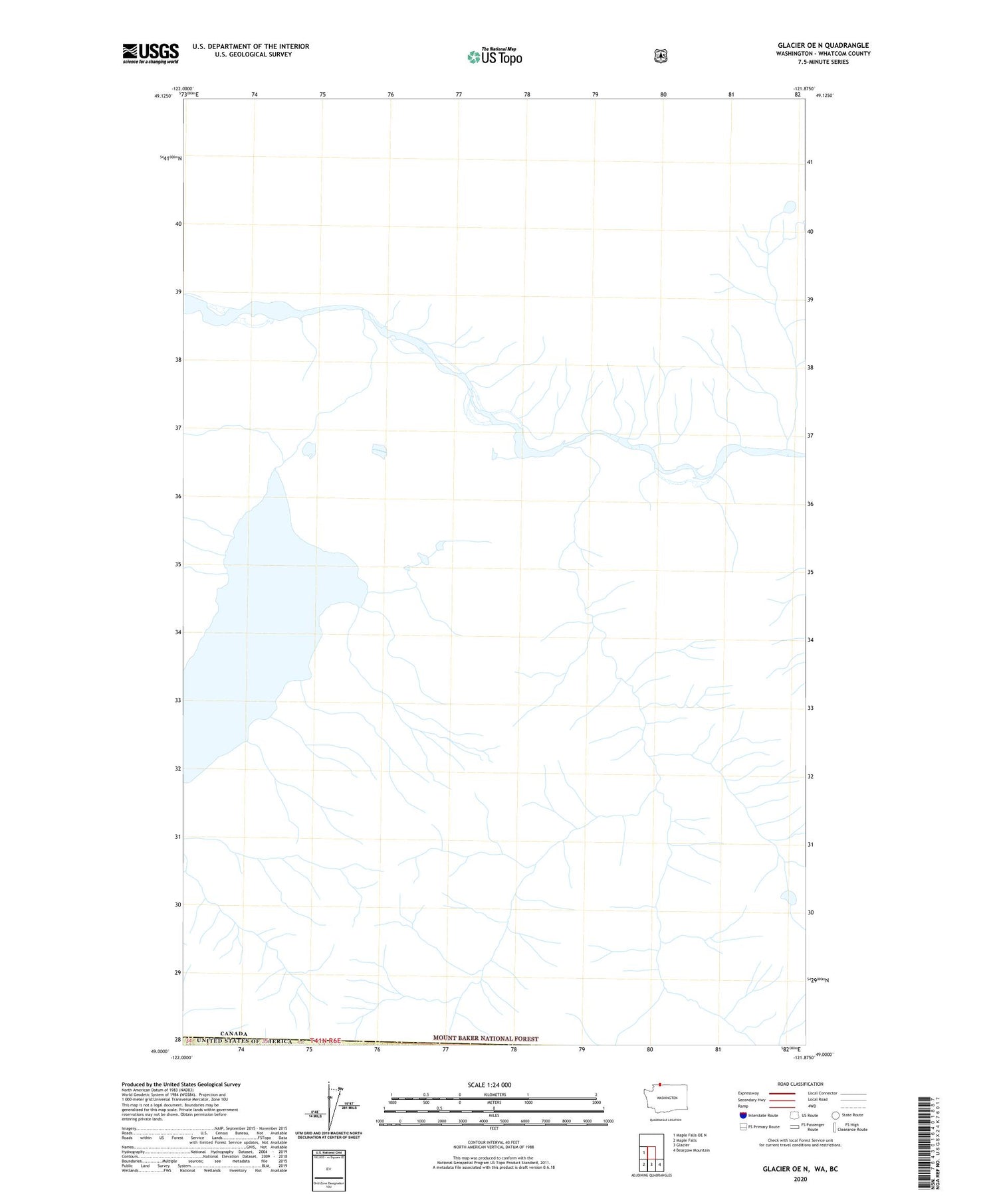 Glacier OE N Washington US Topo Map Image