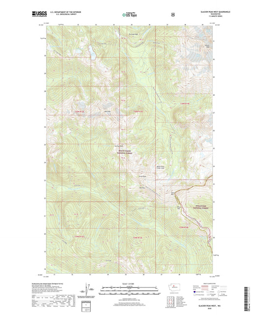Glacier Peak West Washington US Topo Map Image