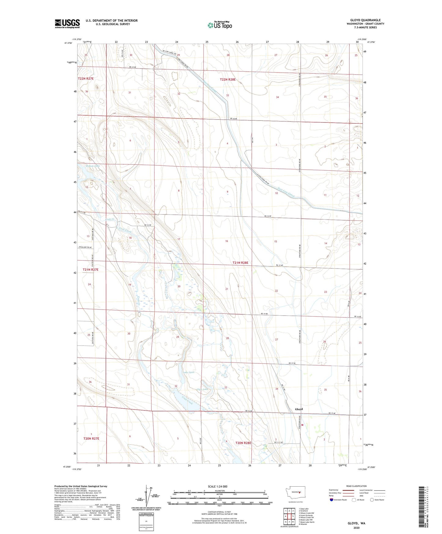 Gloyd Washington US Topo Map Image