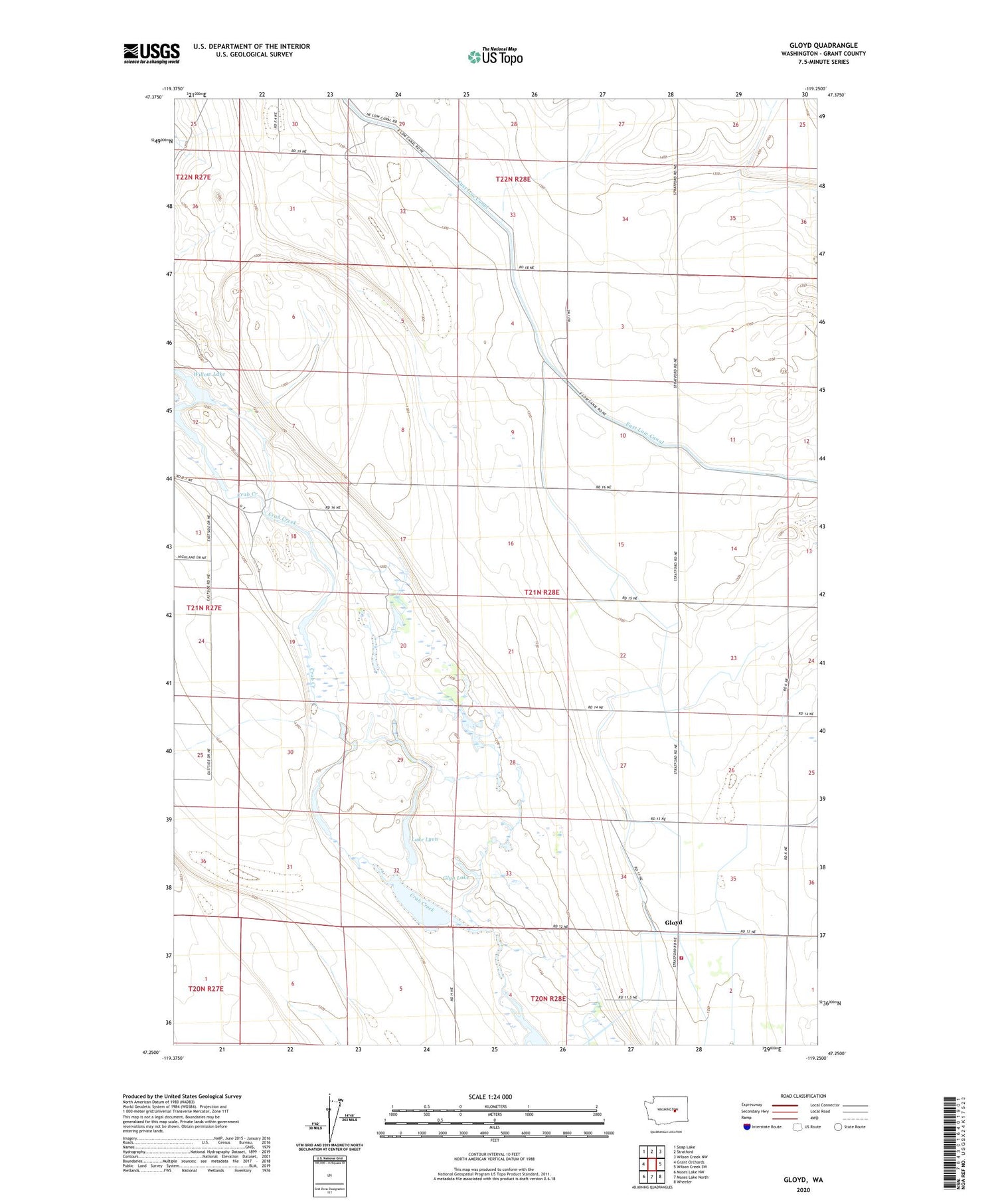 Gloyd Washington US Topo Map Image