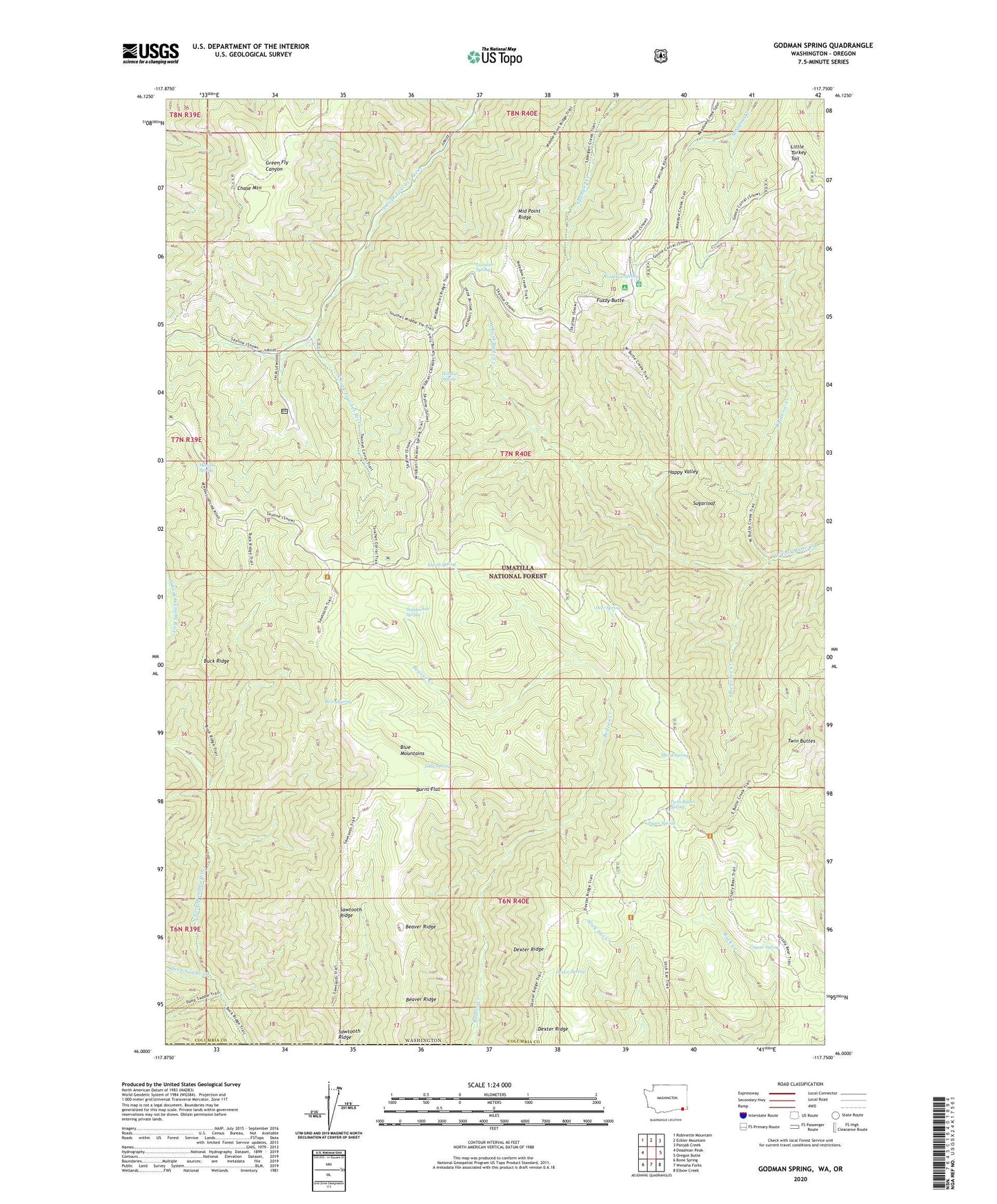 Godman Spring Washington US Topo Map Image