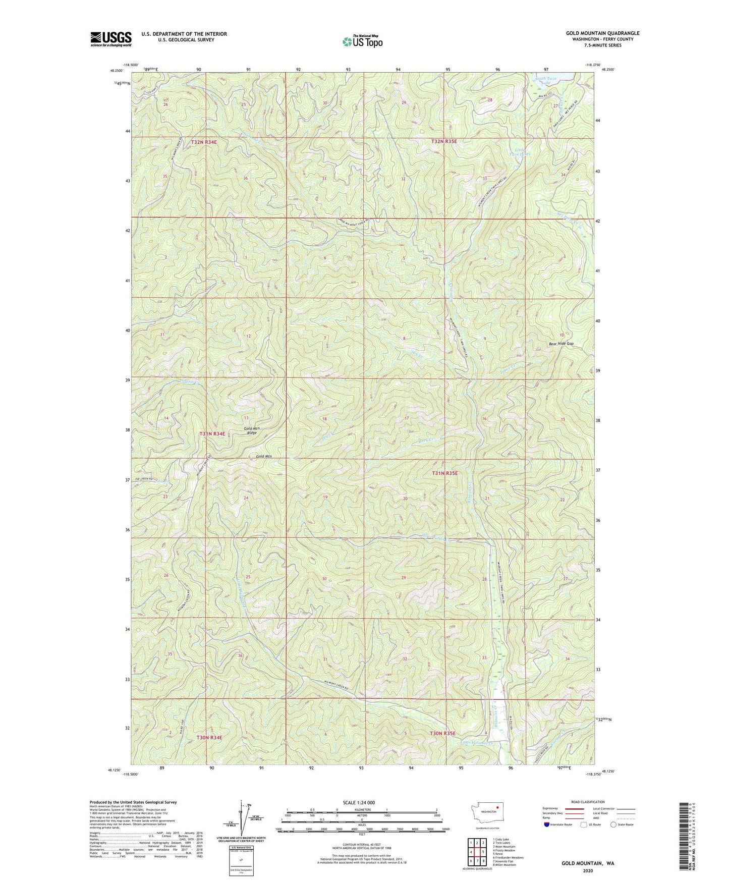 Gold Mountain Washington US Topo Map Image