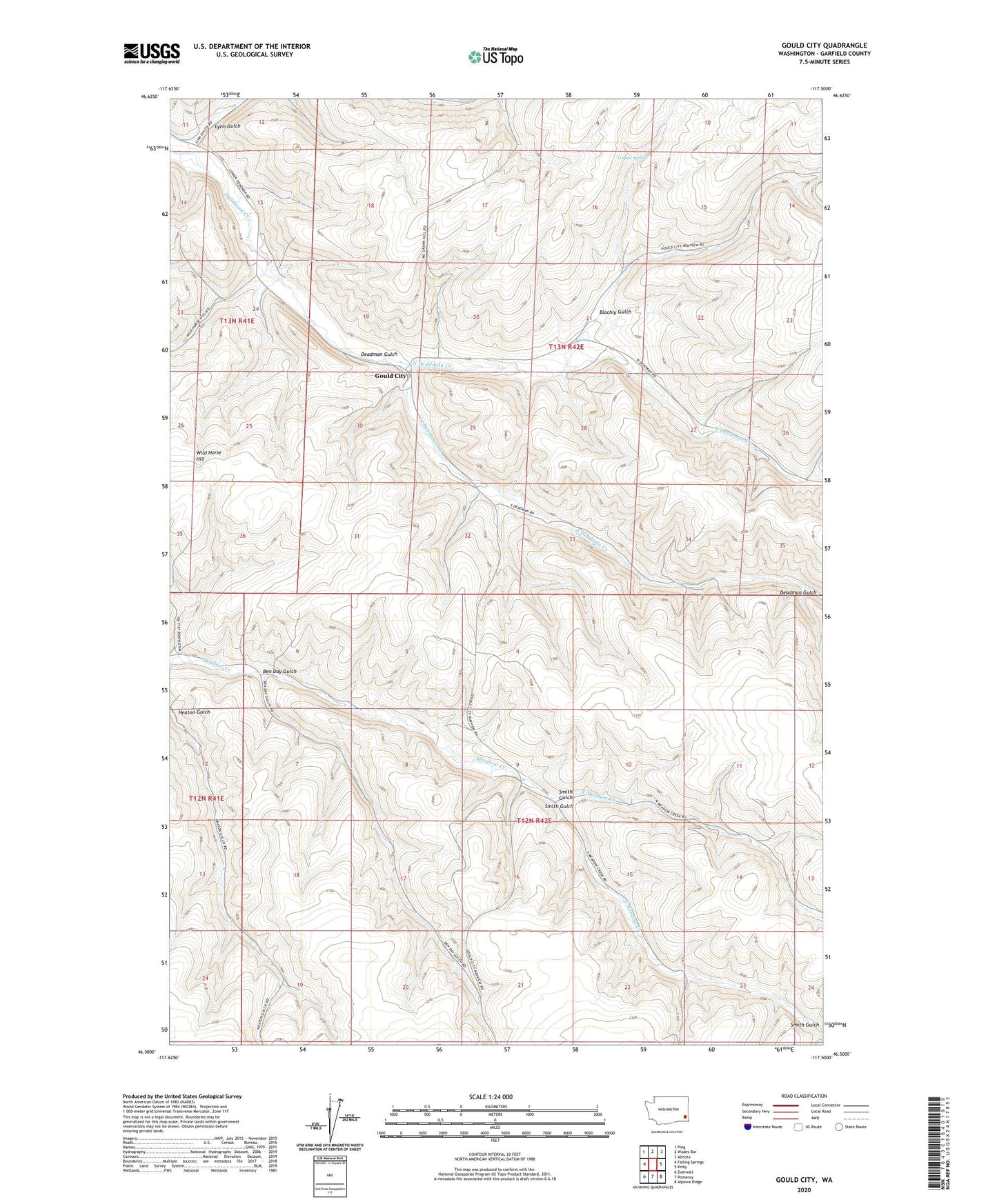 Gould City Washington US Topo Map Image