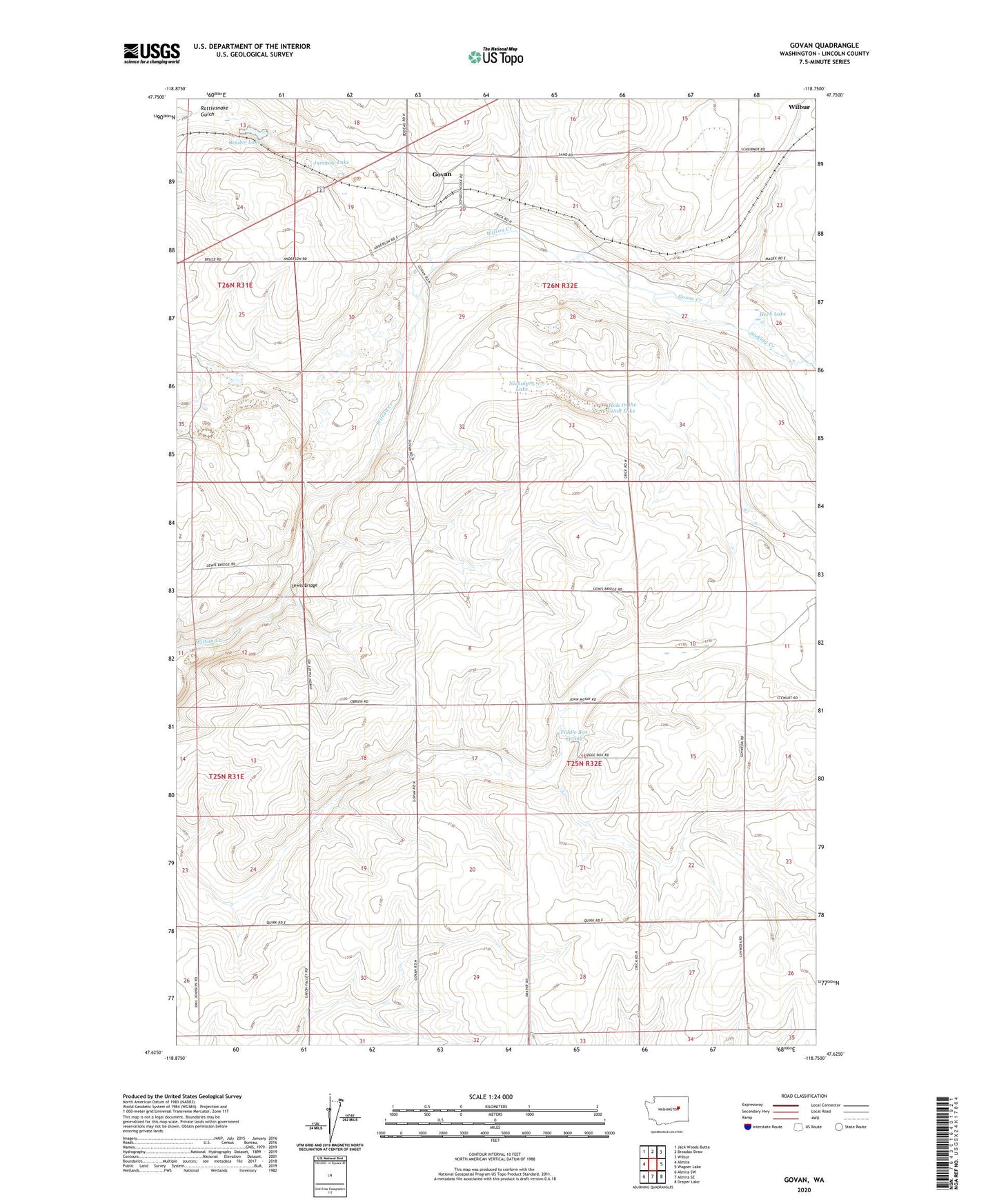 Govan Washington US Topo Map Image