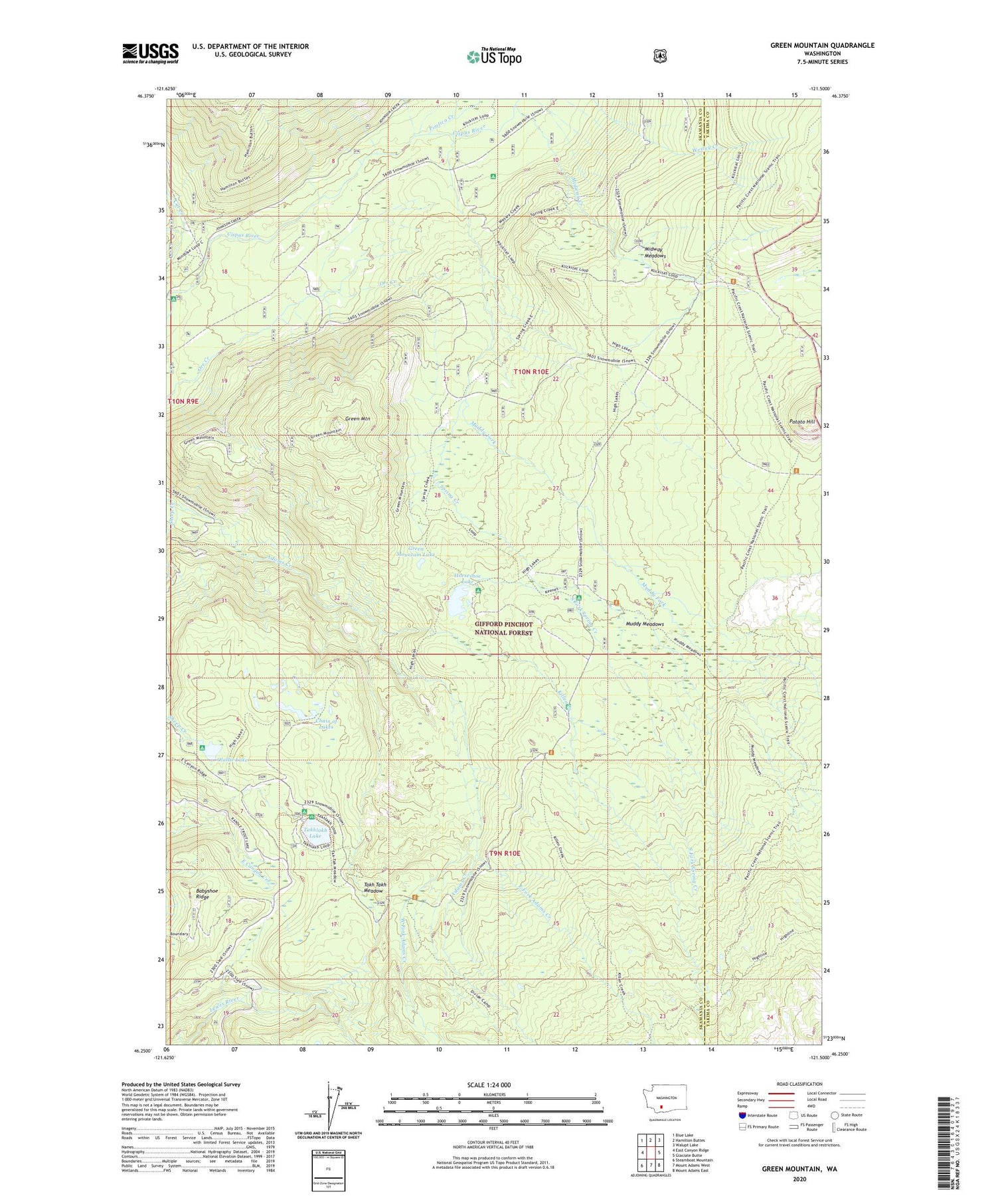 Green Mountain Washington US Topo Map Image