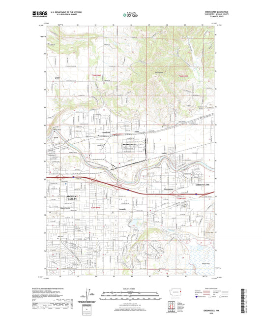 Greenacres Washington US Topo Map Image
