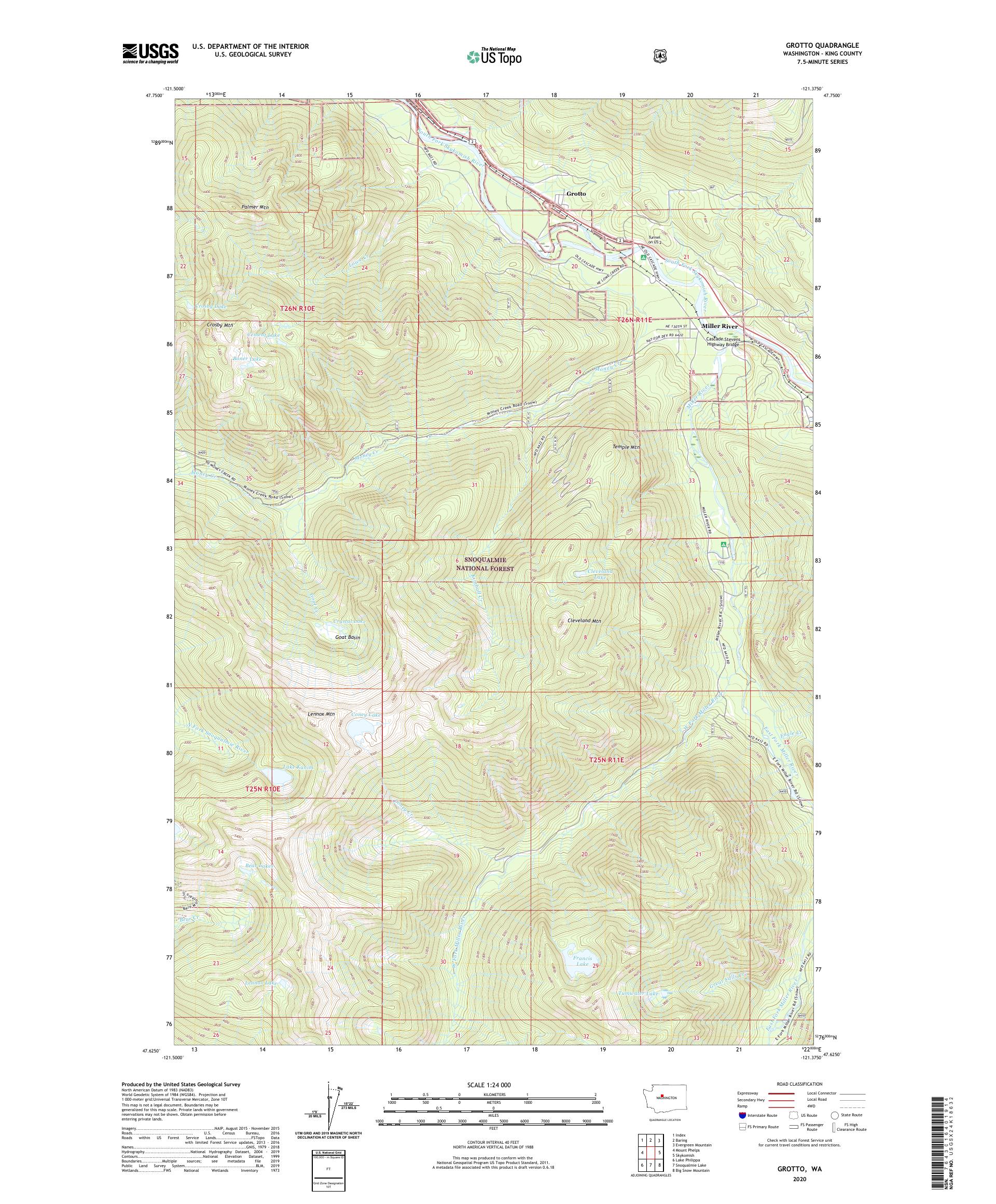 Grotto Washington US Topo Map – MyTopo Map Store