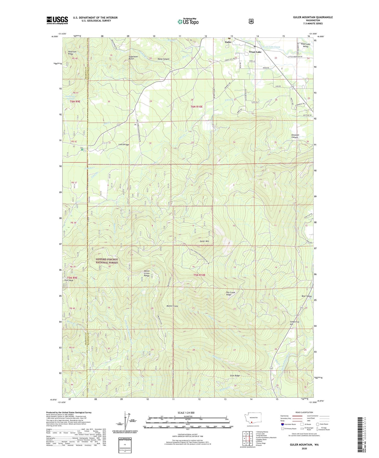 Guler Mountain Washington US Topo Map Image