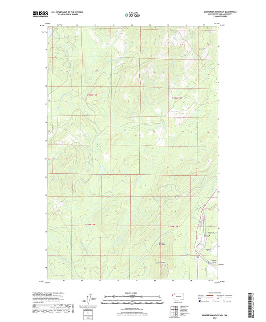 Gunderson Mountain Washington US Topo Map Image