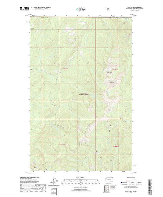 Gypsy Peak Washington US Topo Map Image