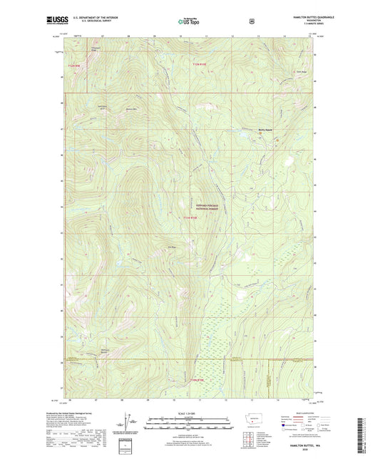 Hamilton Buttes Washington US Topo Map Image