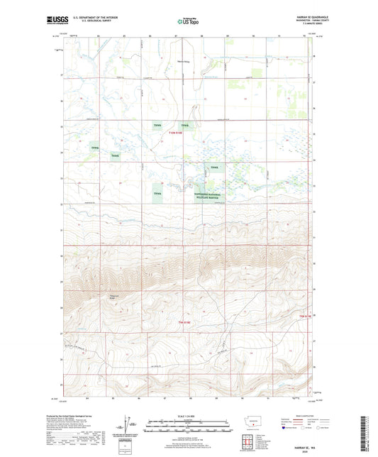 Harrah SE Washington US Topo Map Image
