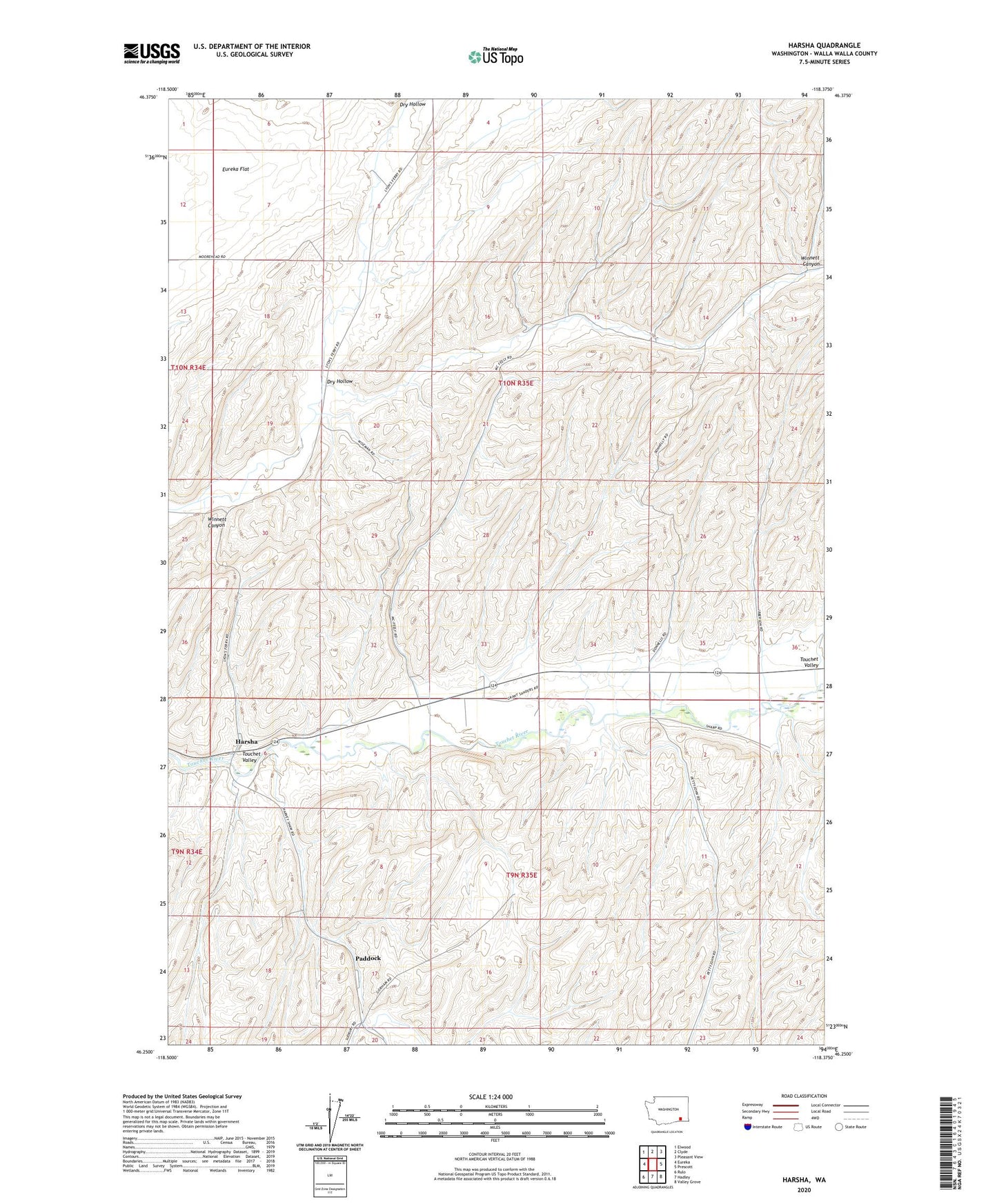 Harsha Washington US Topo Map Image