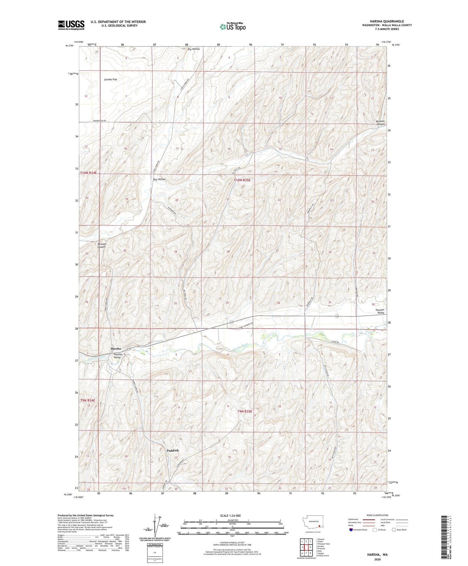 Harsha Washington US Topo Map Image