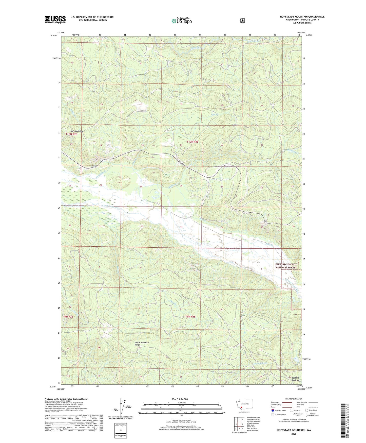 Hoffstadt Mountain Washington US Topo Map Image
