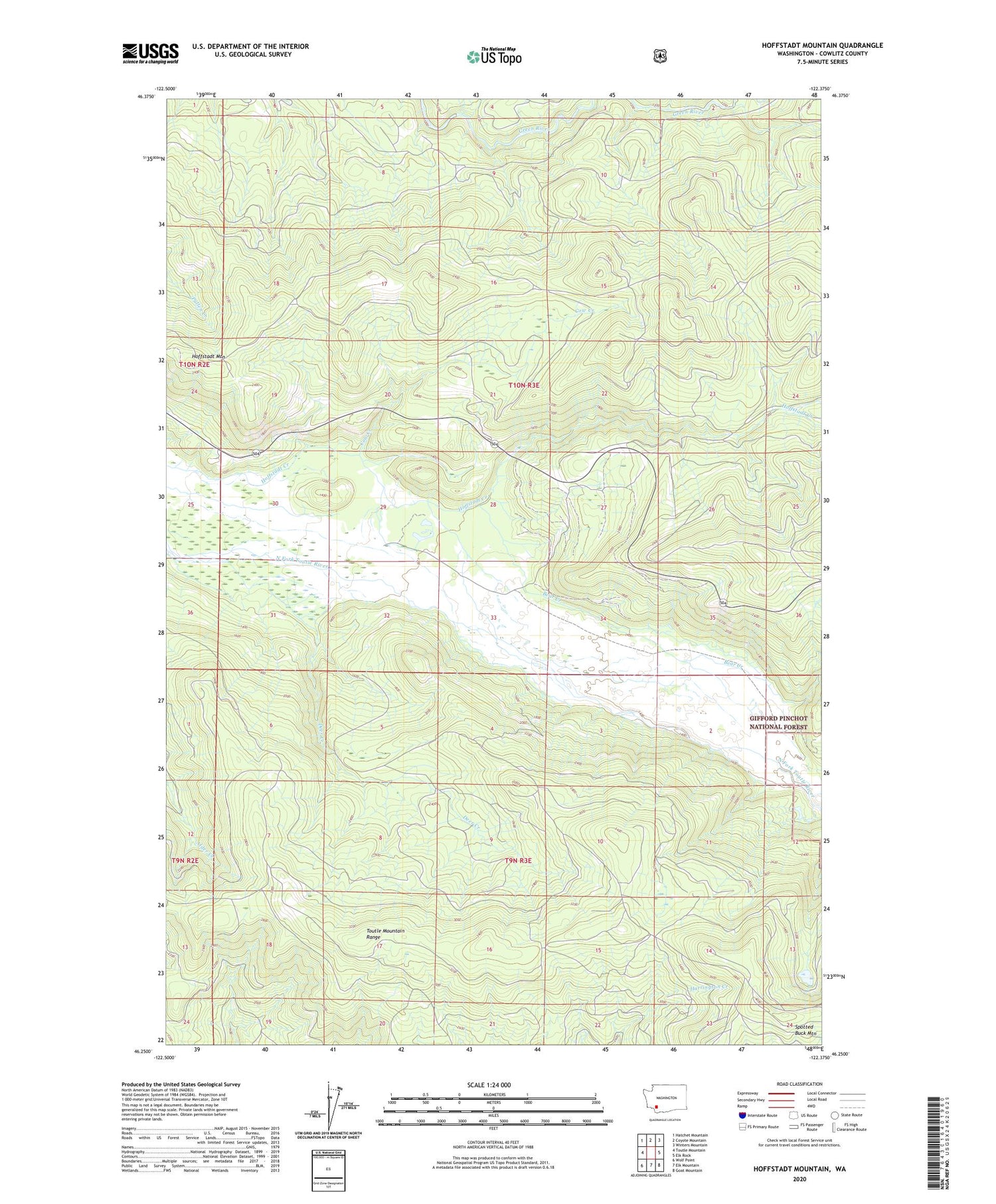 Hoffstadt Mountain Washington US Topo Map Image