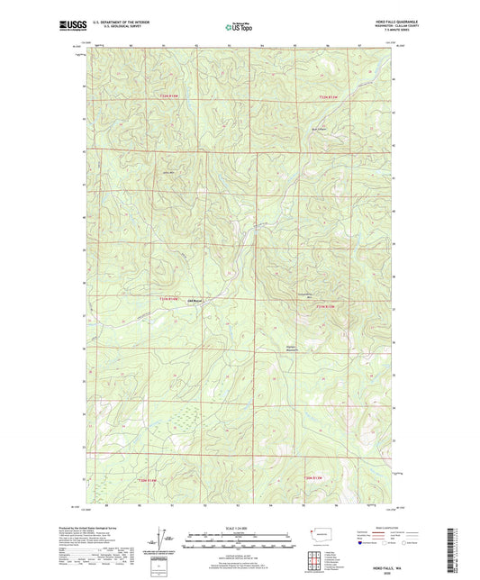 Hoko Falls Washington US Topo Map Image