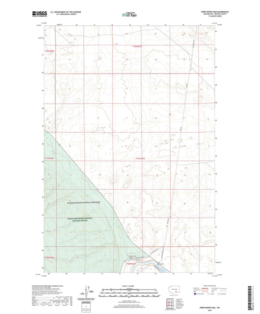 Horn Rapids Dam Washington US Topo Map Image
