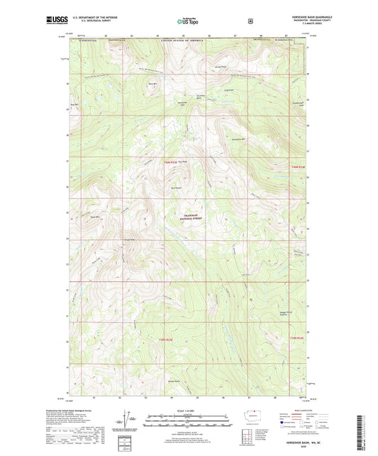 Horseshoe Basin Washington US Topo Map Image