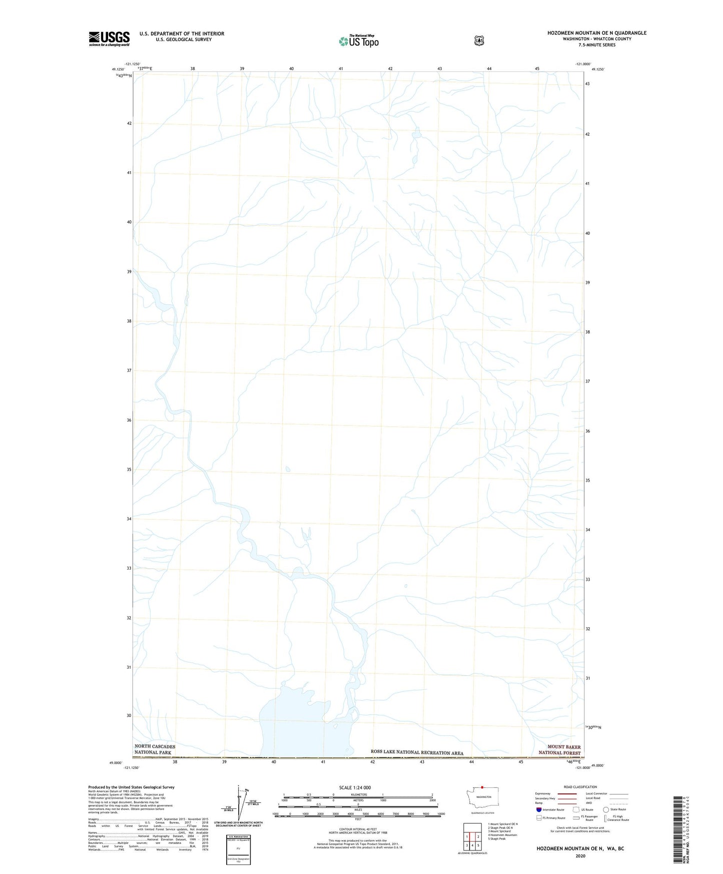 Hozomeen Mountain OE N Washington US Topo Map Image