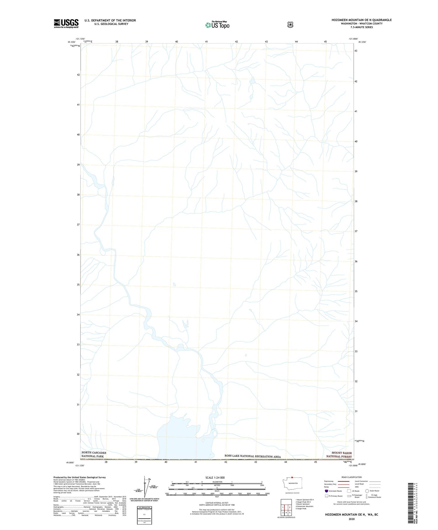 Hozomeen Mountain OE N Washington US Topo Map Image