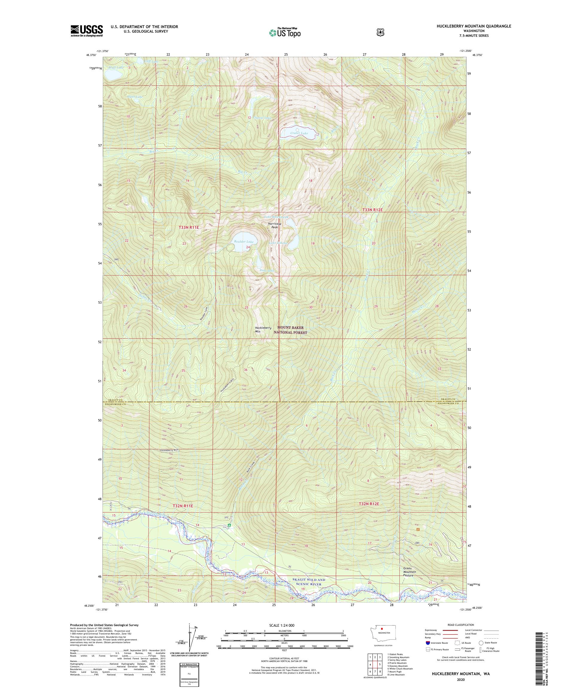 Huckleberry Mountain Washington US Topo Map – MyTopo Map Store