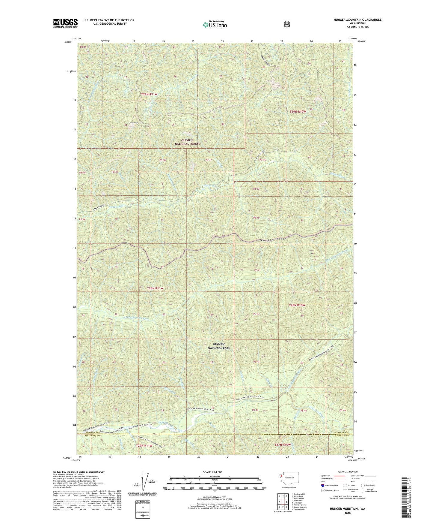 Hunger Mountain Washington US Topo Map Image