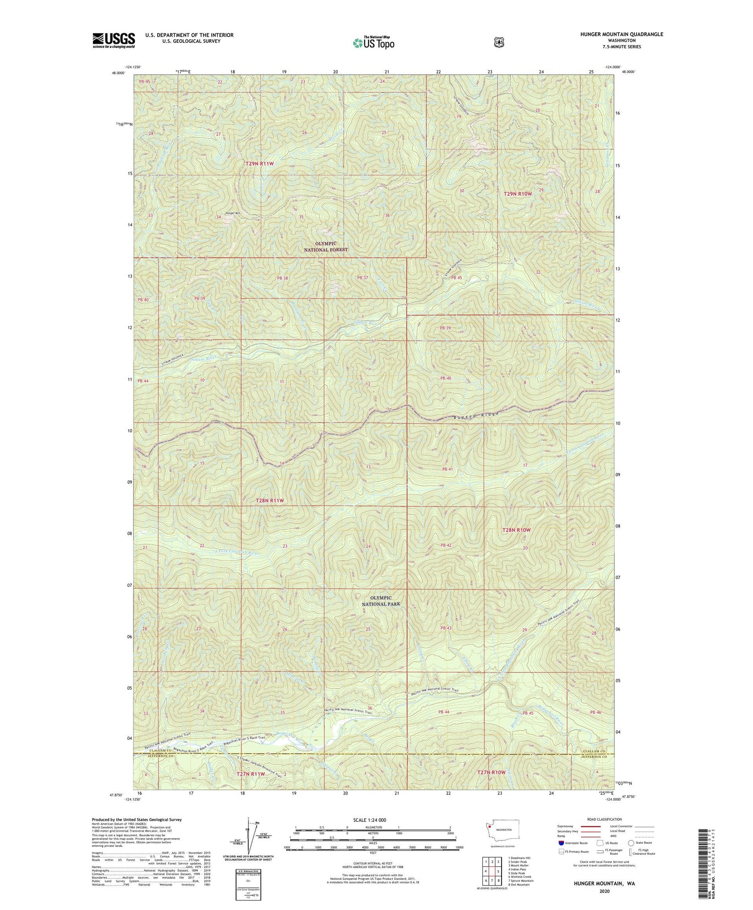 Hunger Mountain Washington US Topo Map Image