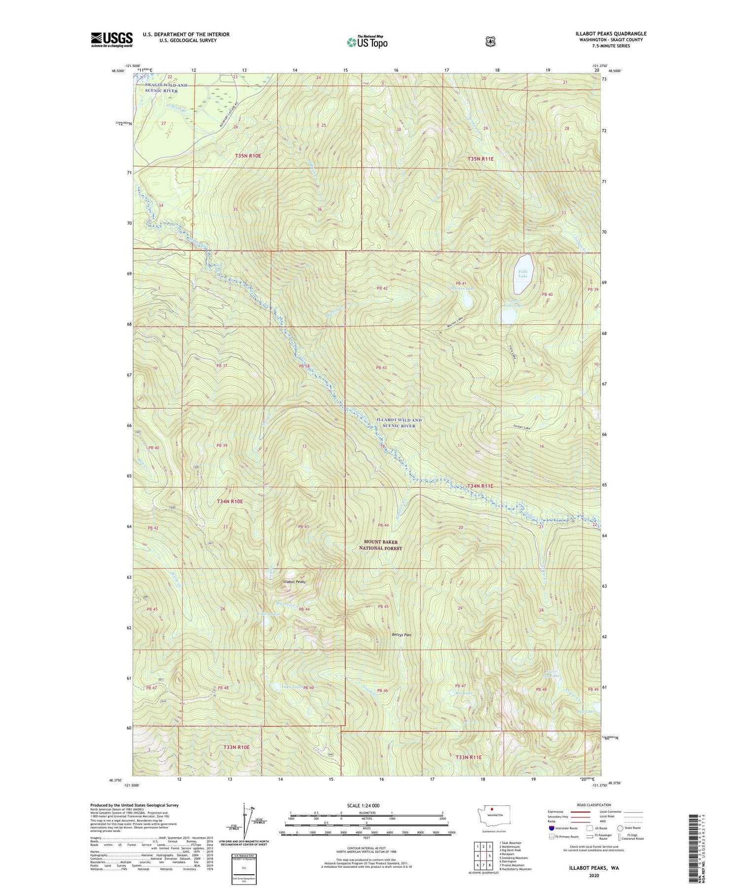Illabot Peaks Washington US Topo Map Image