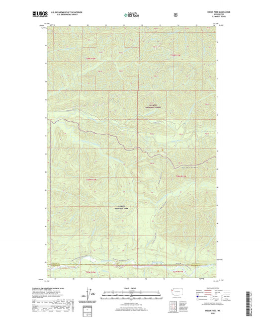 Indian Pass Washington US Topo Map Image