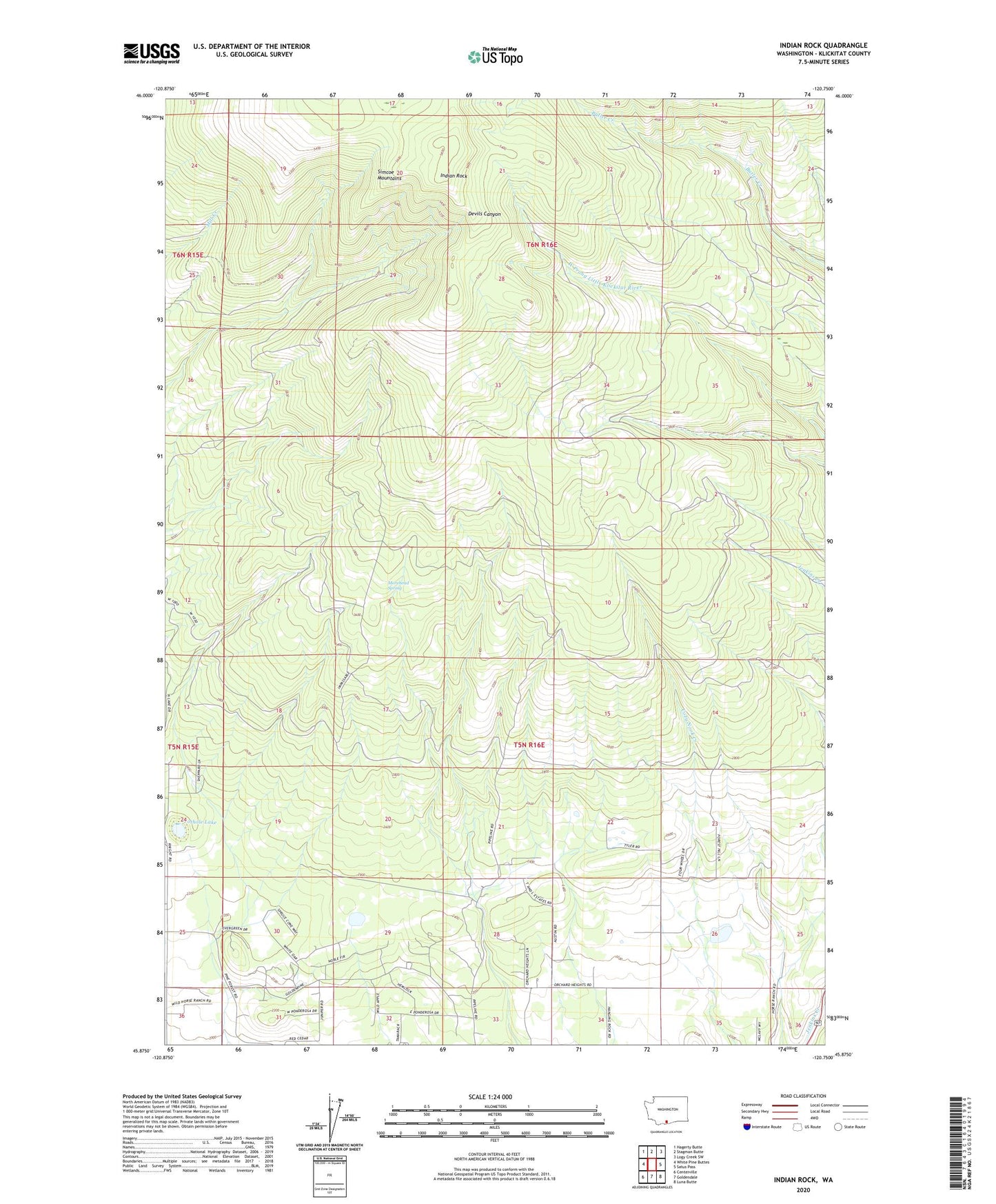 Indian Rock Washington US Topo Map Image