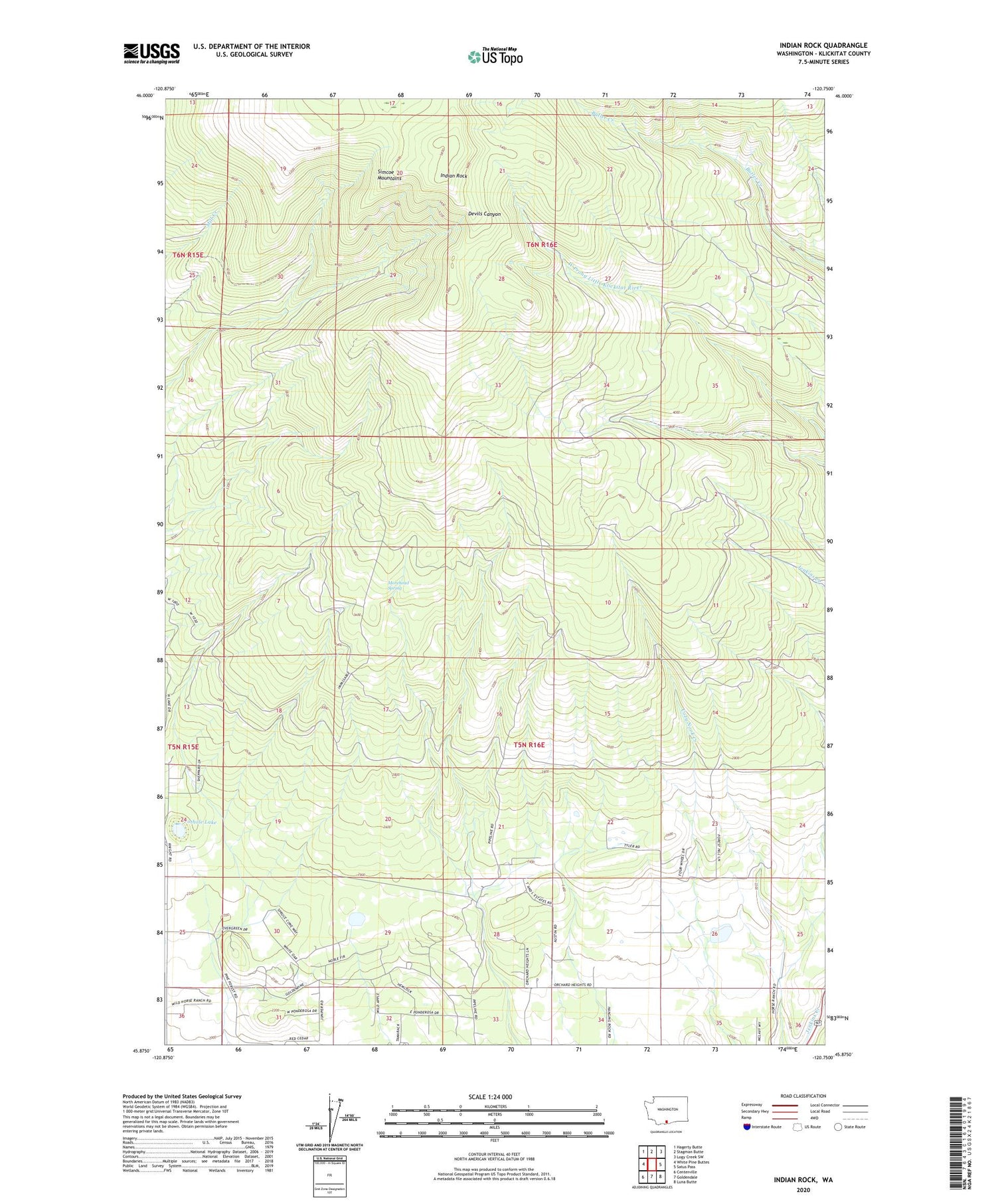 Indian Rock Washington US Topo Map Image