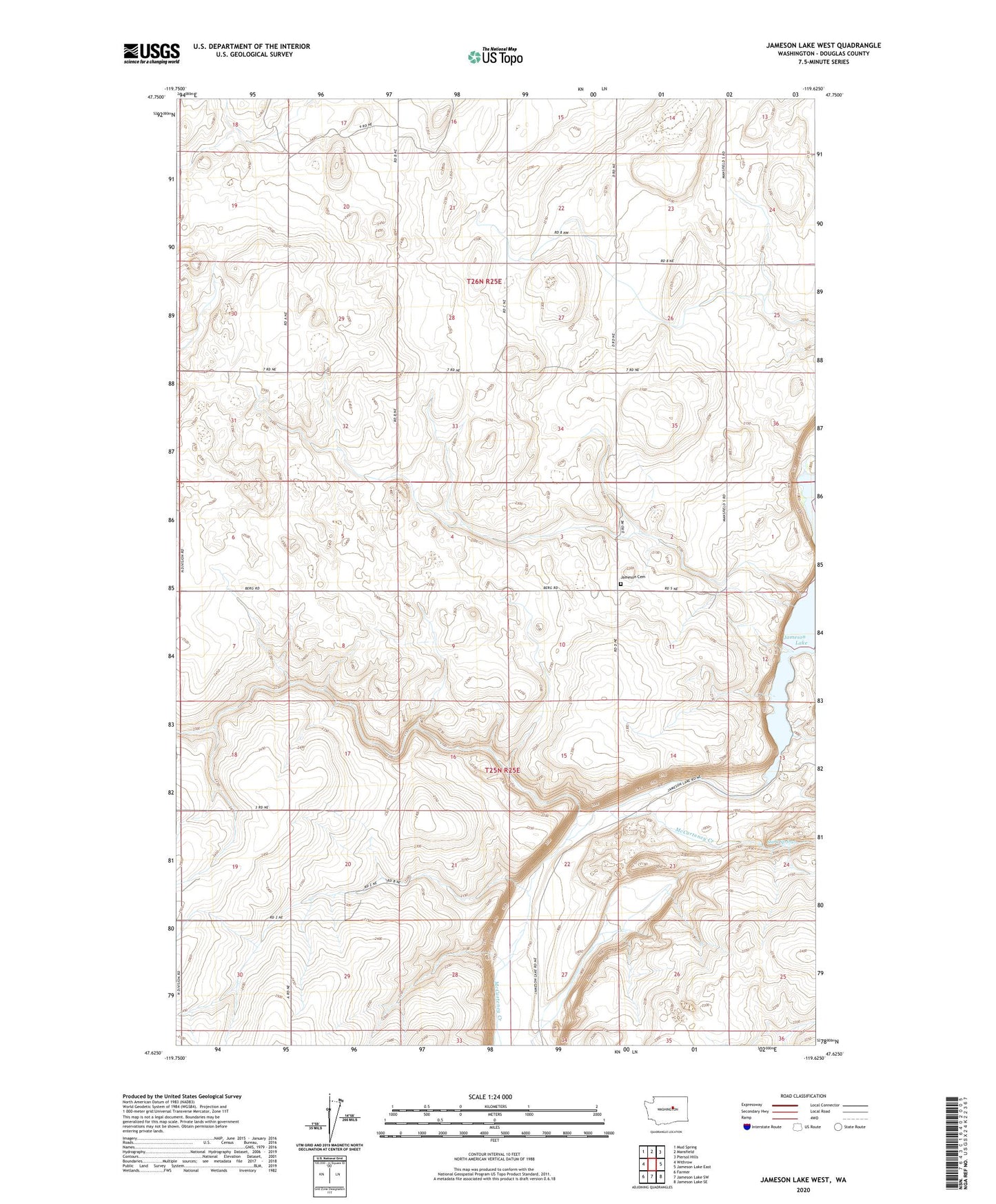 Jameson Lake West Washington US Topo Map Image