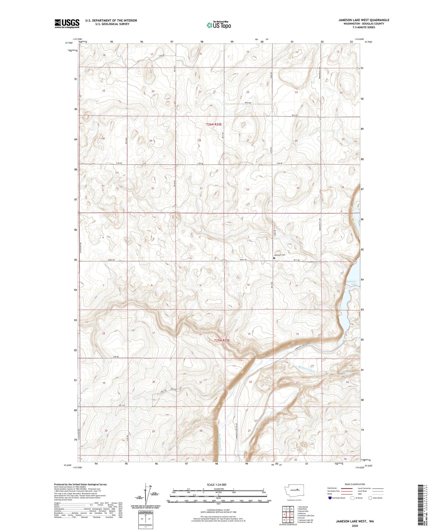 Jameson Lake West Washington US Topo Map Image