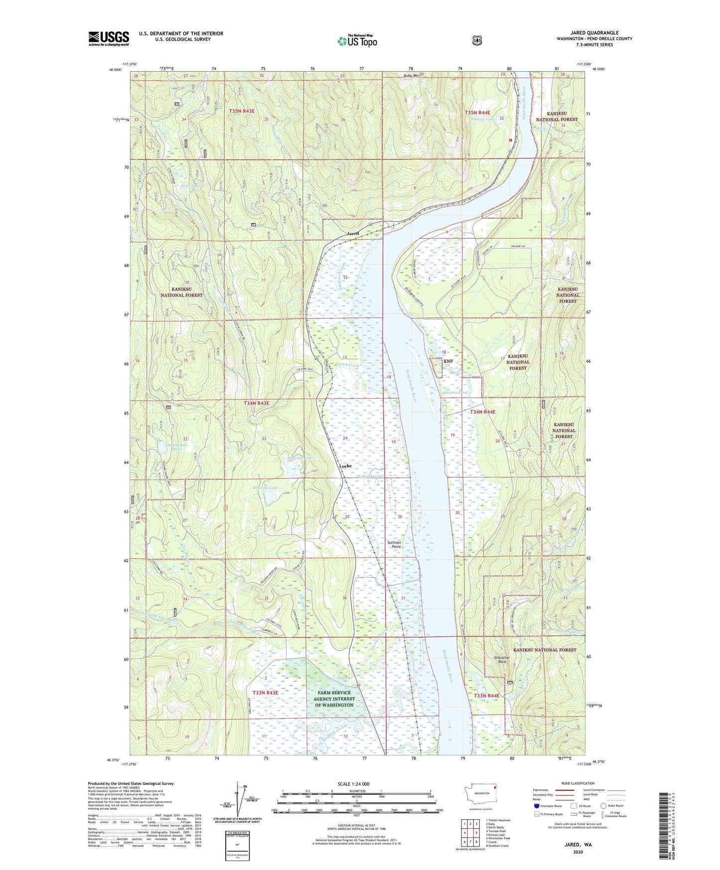 Jared Washington US Topo Map Image