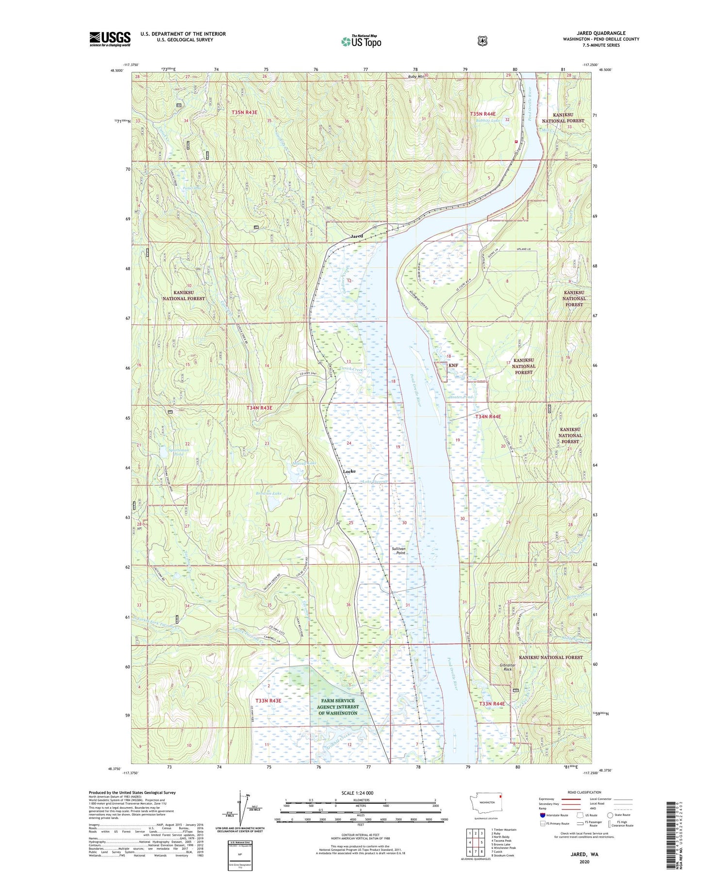 Jared Washington US Topo Map Image