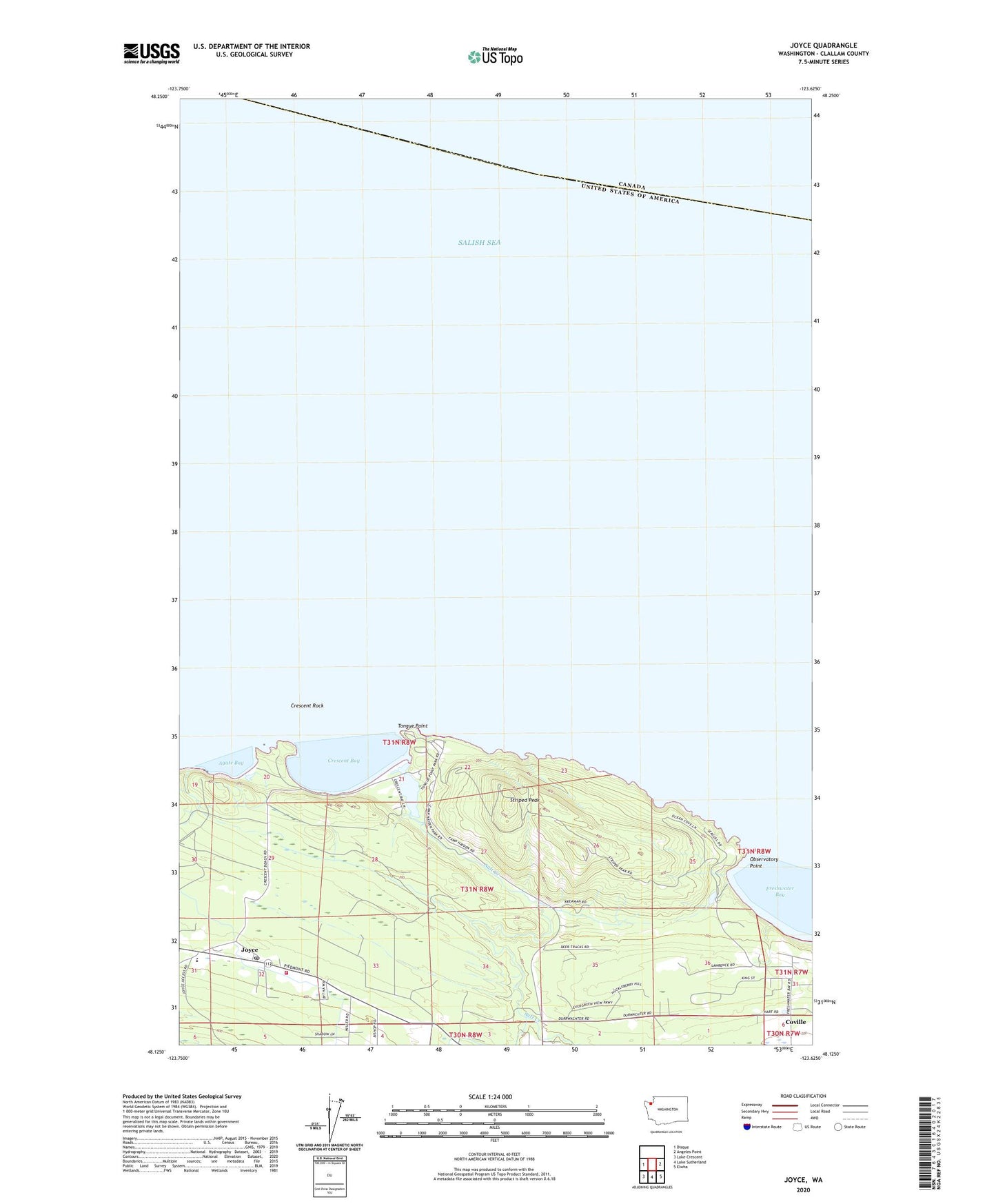 Joyce Washington US Topo Map Image