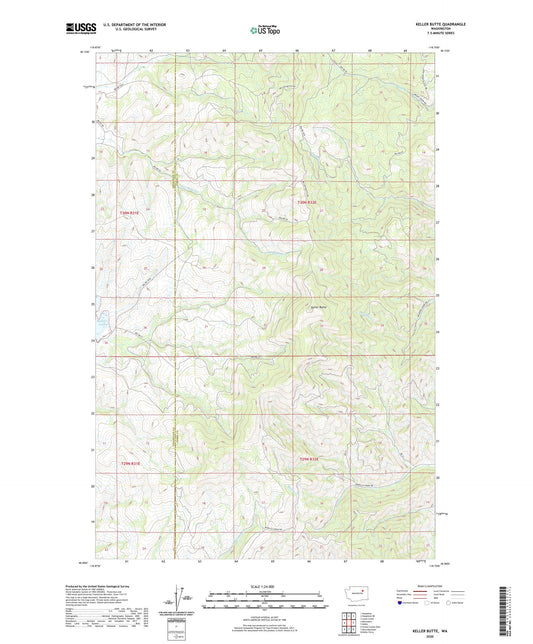 Keller Butte Washington US Topo Map Image