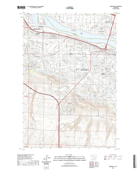 Kennewick Washington US Topo Map Image